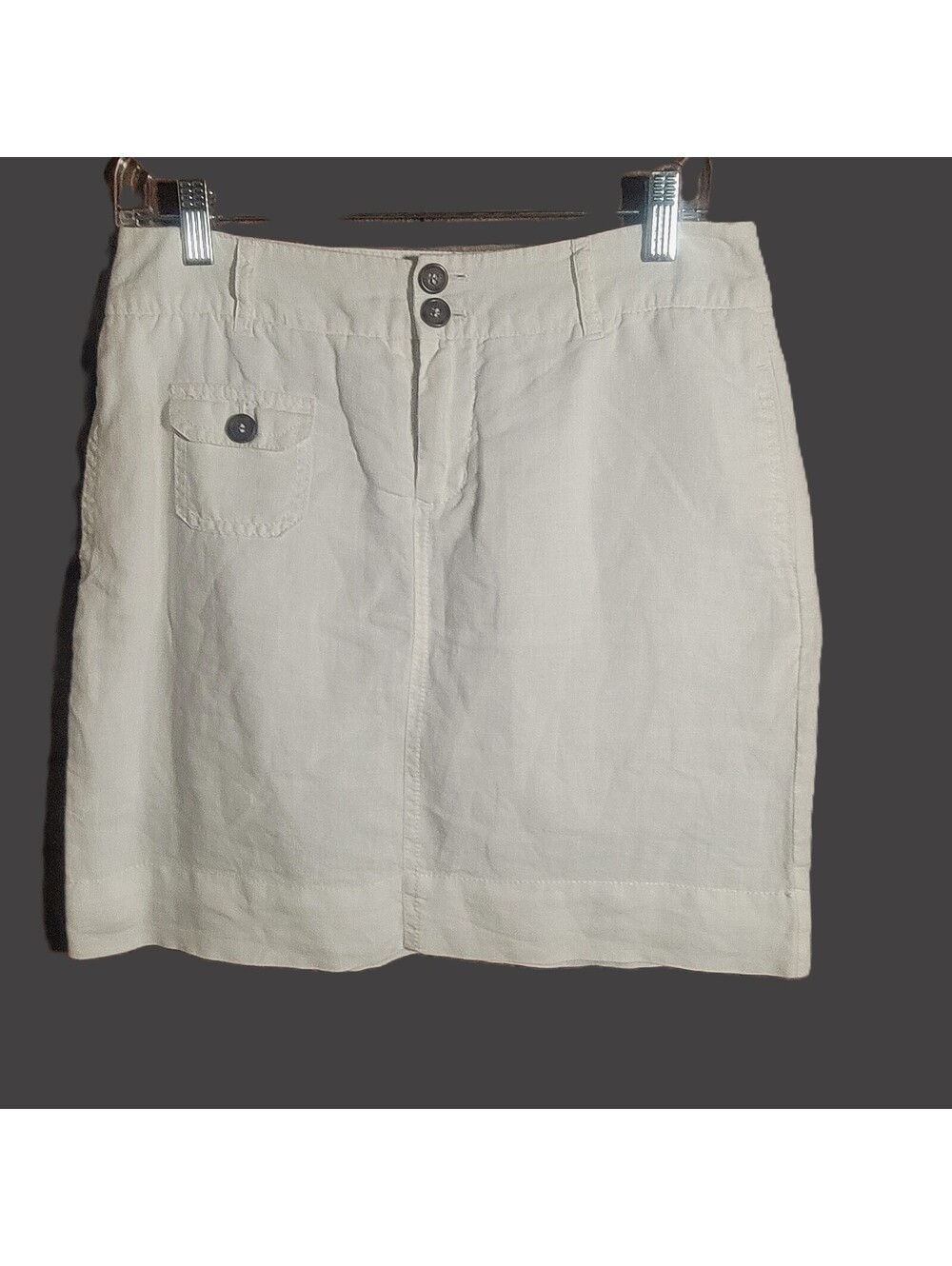 Cynthia Rowley 100% Linen Utility White Mini Skirt - Size 2 Coastal Summer Vibes